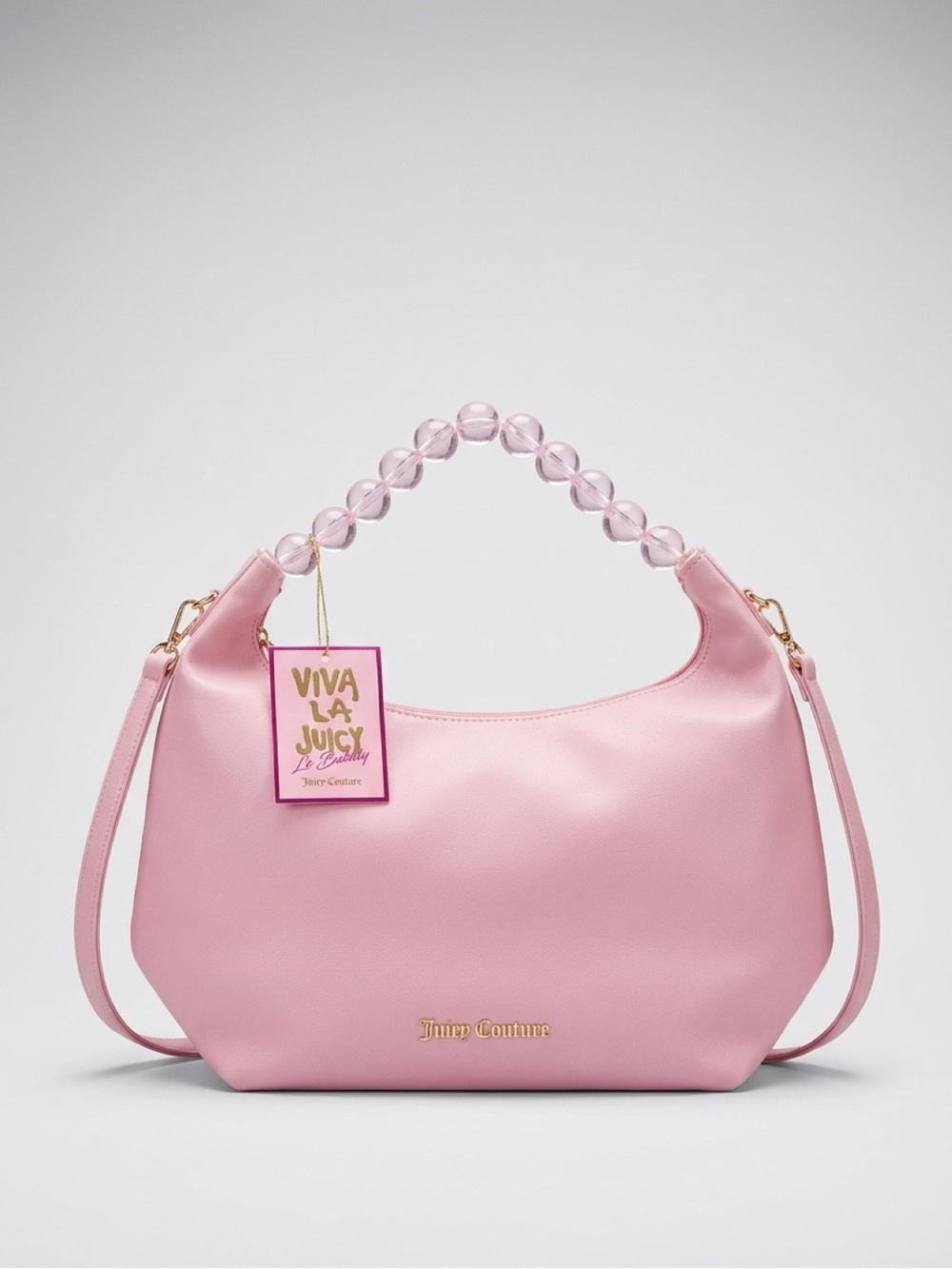 Juicy Couture Pink Beaded Handle Shoulder Bag